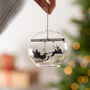 Personalised Christmas Family Sleigh Glass Dome Bauble, thumbnail 1 of 5