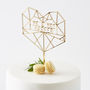 Geometric Heart Personalised Cake Topper, thumbnail 6 of 8