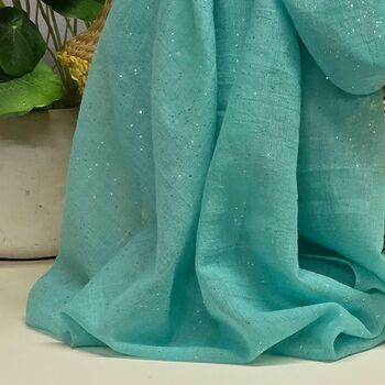 Sparkle Scarf In Aqua, 3 of 3