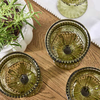 Set Of Four Palmas Green Wine Goblets, 5 of 5