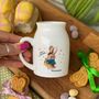 Retro Easter Bunny Personalised Milk Mug, thumbnail 1 of 4