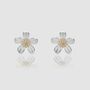 Flower Girl Sterling Silver Daisy Petal Stud Earrings, thumbnail 2 of 7