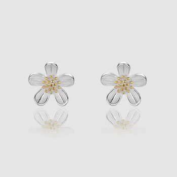 Flower Girl Sterling Silver Daisy Petal Stud Earrings, 2 of 7