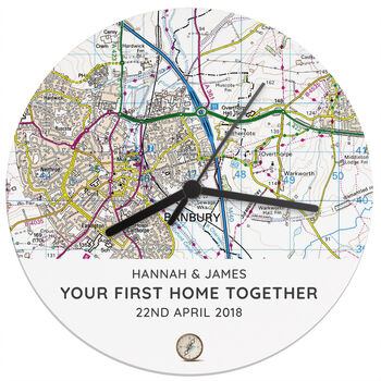 Personalised New Home Map Clock, 2 of 2