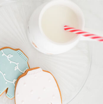 Personalised Christmas Cookie Milk Jug Mug With Straw, 9 of 9
