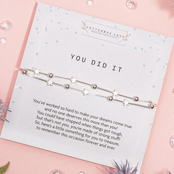 You Did It Silver Plated Star Bracelet, 2 of 6