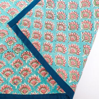 Quilted Block Print Placemat Duo Handmade In India, 4 of 7
