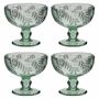 Set Of Four Laurier Green Footed Bowls, thumbnail 2 of 5