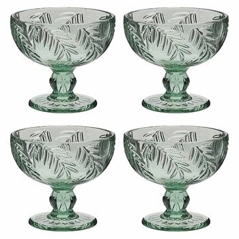 Set Of Four Laurier Green Footed Bowls, 2 of 5