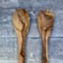 Olive Wood Salad Serving Spoons, thumbnail 2 of 3