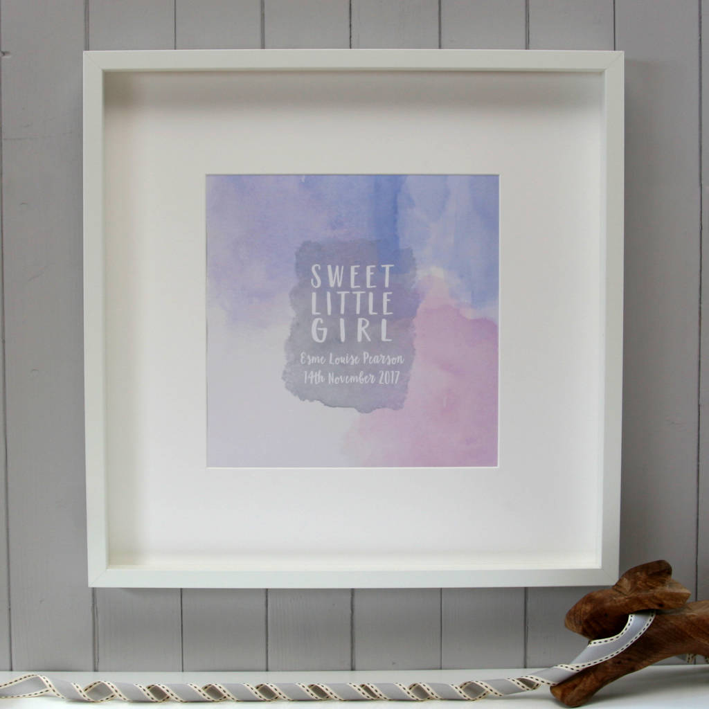 Personalised Baby Girl Nursery Print By Hopsack & Olive