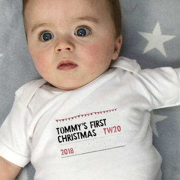 Personalised Christmas Street Sign Baby Grow, 2 of 2