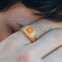 Gold Plated Orange Gemstone Ring For Men, thumbnail 1 of 12