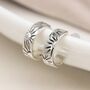 Sterling Silver Sunbeam Hoop Earrings, thumbnail 2 of 5