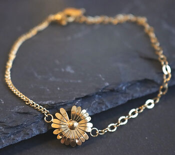 Daisy Bracelet 18k Gold Plated Floral Jewellery, 3 of 7