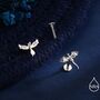 Mismatched Dragon And Phoenix Internally Threaded Flat Back Earrings In Sterling Silver, thumbnail 2 of 12