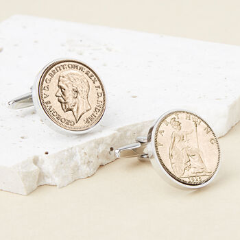 100th Birthday 1925 Farthing Coin Cufflinks, 2 of 11