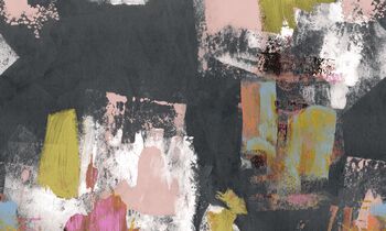 Painterly Abstract Wallpaper Black + Blush, 3 of 6