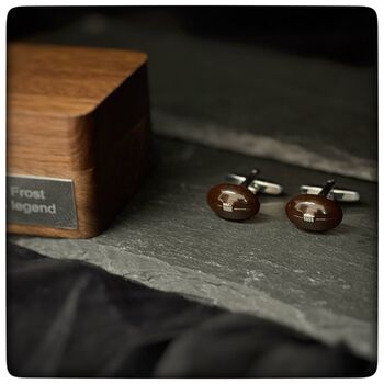Personalised Dark Brown Rugby Ball Cufflinks, 8 of 10