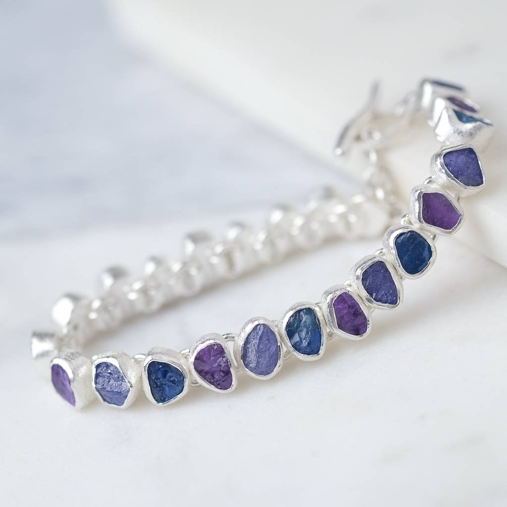 Rough Blue Gemstone Bracelet By Sugar Mango | notonthehighstreet.com