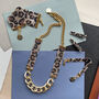 Hand Beaded Leopard Print Gold Chain Priestess Necklace, thumbnail 6 of 9