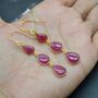 Red Ruby Drop Earrings: Silver Or Gold, July Birthstone Jewelry, thumbnail 1 of 12