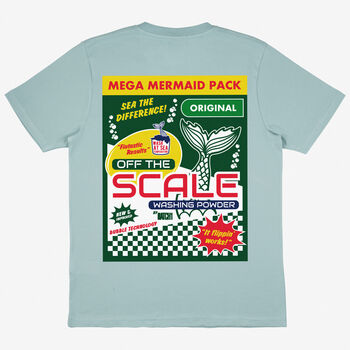 Off The Scale Mermaid Washing Powder Green T Shirt, 2 of 2