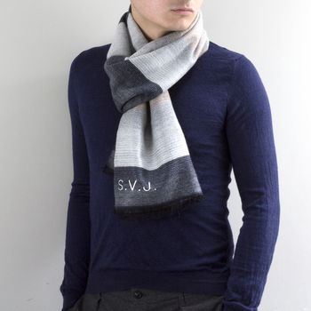 Personalised Men's Cashmere Blend Scarf, 3 of 10