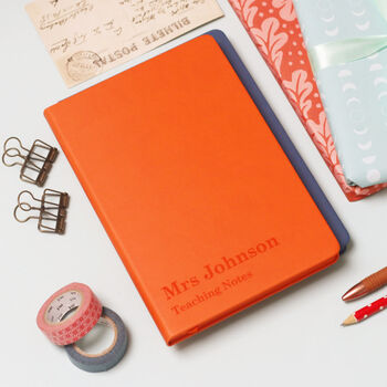 Teaching Notes Vegan Leather Personalised Notebook, 5 of 11