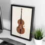 Double Bass Print | Upright Bass Instrument Poster, thumbnail 2 of 8