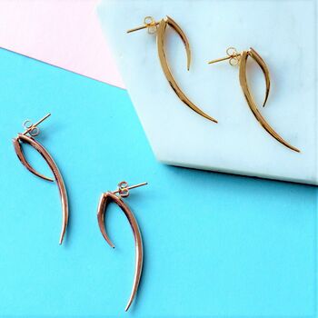 Curved Thorn Sterling Silver Ear Jackets, 6 of 7