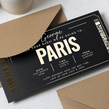 Paris Gift Voucher Gold Foil Holiday Reveal, 4 of 9