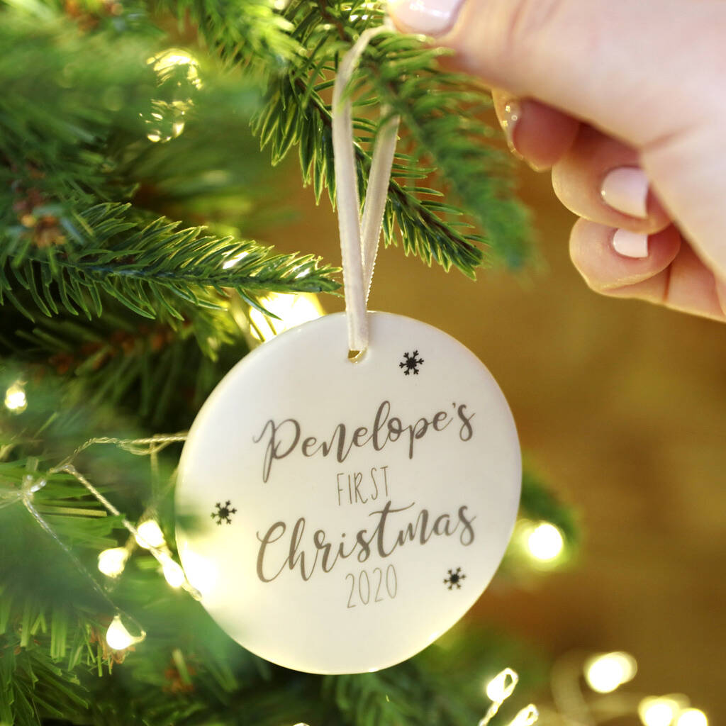 Personalised 'Baby's First Christmas' Decoration By Lisa Angel