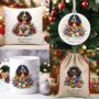 Personalised Sprocker Spaniel In Christmas Lights, thumbnail 1 of 10