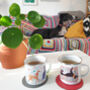 Sighthound On Crochet Blanket Enamel Mug, thumbnail 5 of 5