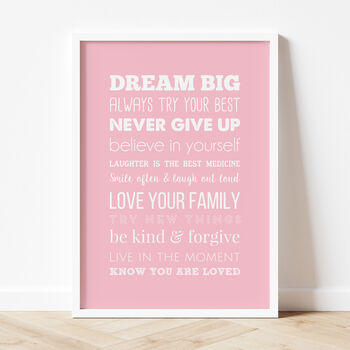 'Rules Of Life' Inspirational Quote Print, 6 of 11