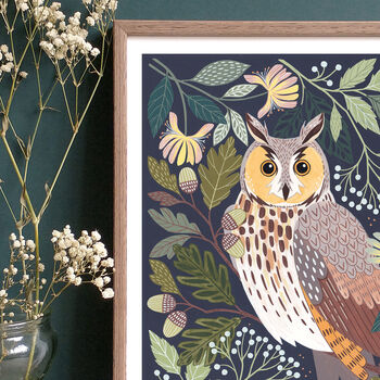 Long Eared Owl Giclée Art Print, 3 of 4