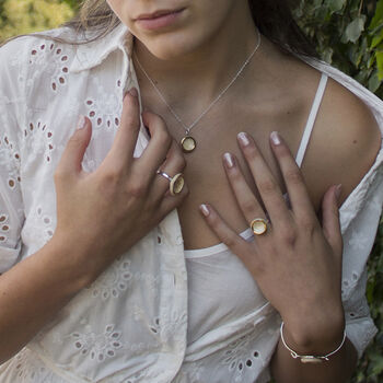 Small Round Crystal Pool Adjustable Ring, 3 of 7