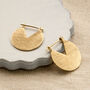 Gold Plated Silver Stolen Slice Drop Earrings, thumbnail 2 of 4