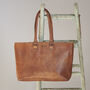 Personalised Large Leather Zipped Tote Bag, thumbnail 4 of 7