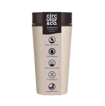 Leak Proof Reusable Cup 12oz Cream And Cosmic Black, 6 of 6
