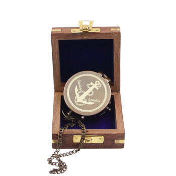 Stanley London Compass With Wooden Box Or Leather Case, 5 of 10