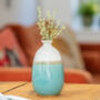 Stoneware Ombre Turquoise Vase, thumbnail 5 of 5