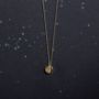 Mini Crescent Lune Pendant Disc Necklace, thumbnail 3 of 8