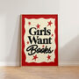 Girls Want Books Reading Book Wall Art Print, thumbnail 1 of 9