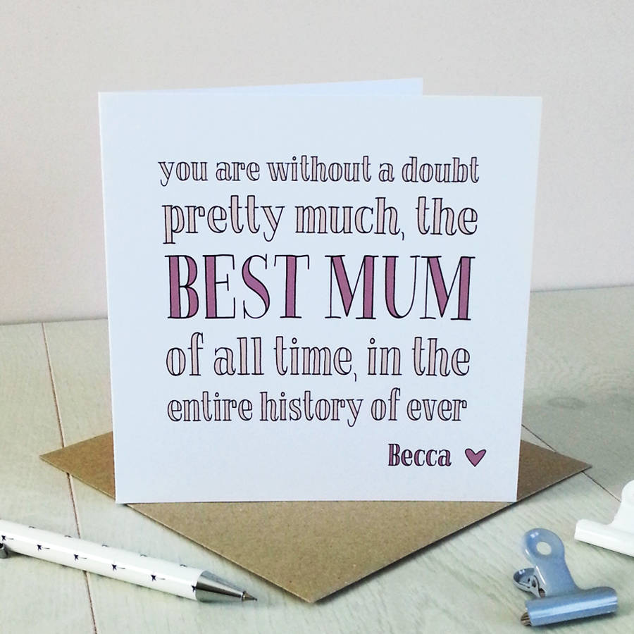 best mum ever, personalised card by cloud 9 design | notonthehighstreet.com