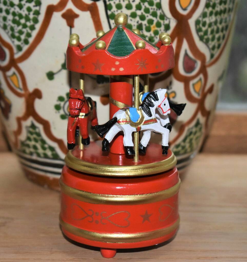 Image of Music Box Carousel Red And Gold