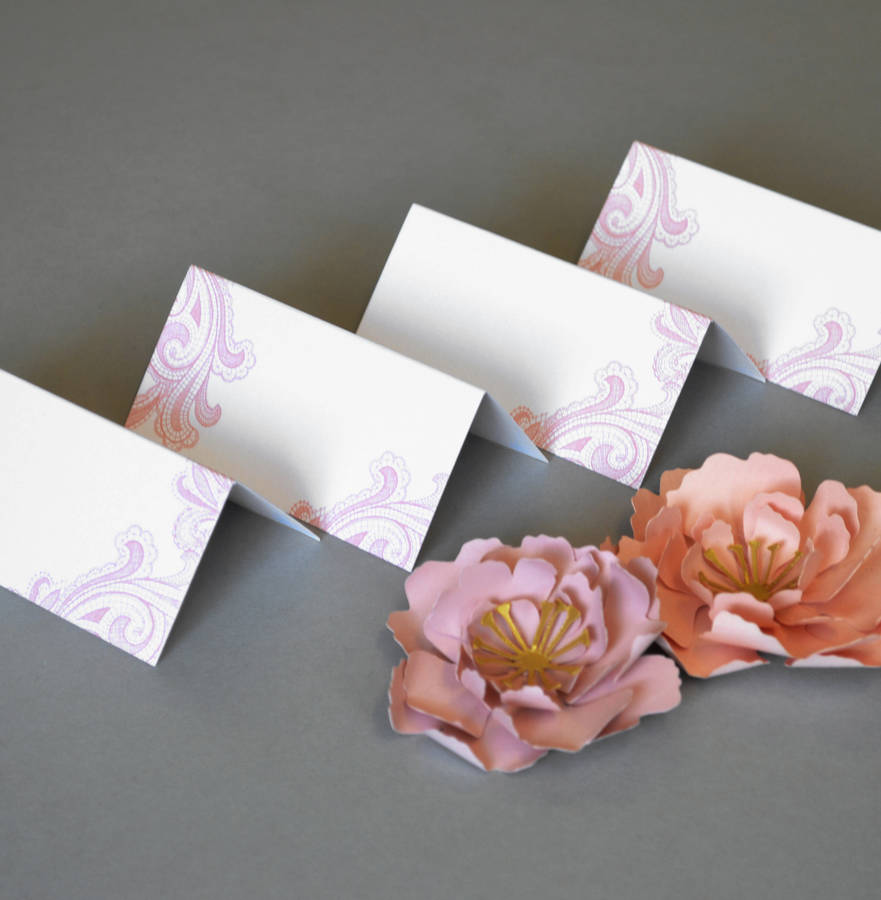 blush lace place cards by may contain glitter