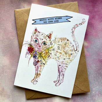 Mystic Kitty Wishes You Good Luck Card, 3 of 3