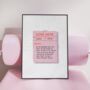 Personalised Love Note Anniversary Print, thumbnail 1 of 4